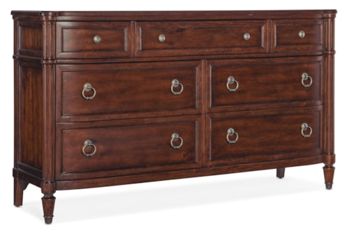 Traditional 7-Drawer Dresser with Self-Closing Drawers