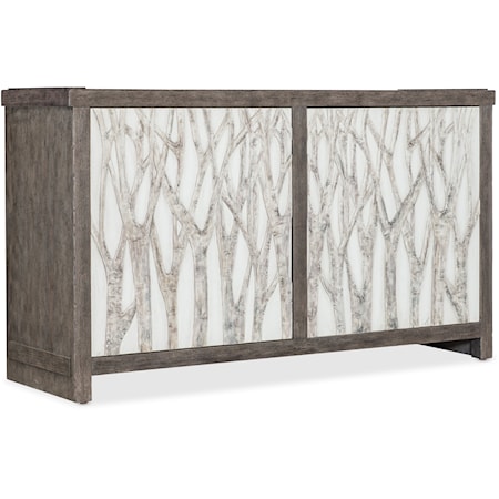 Contemporary 2-Door Accent Chest with Adjustable Shelves