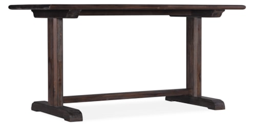 Casual Wood Beam Desk with Rustic Planked Top