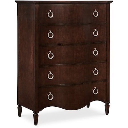 Transitional 5-Drawer Bedroom Chest with Self-Closing Drawers