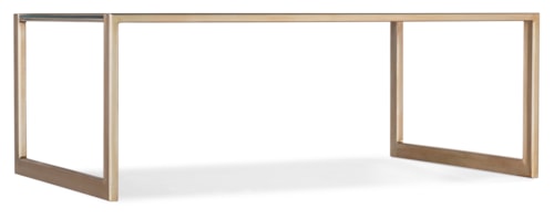 Transitional Rectangle Cocktail Table with Glass Top