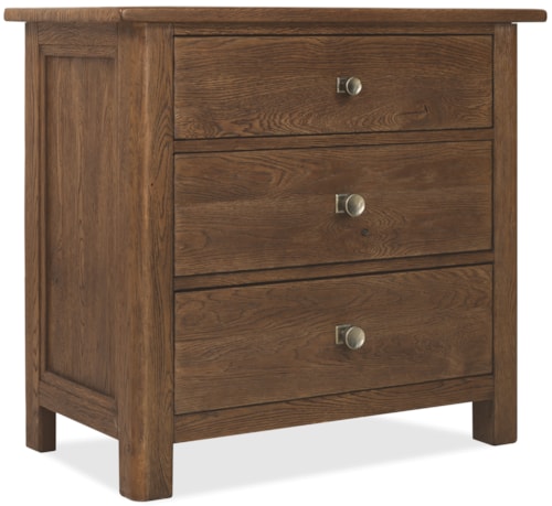 Relaxed Transitional Three-Drawer Nightstand with USB Charging