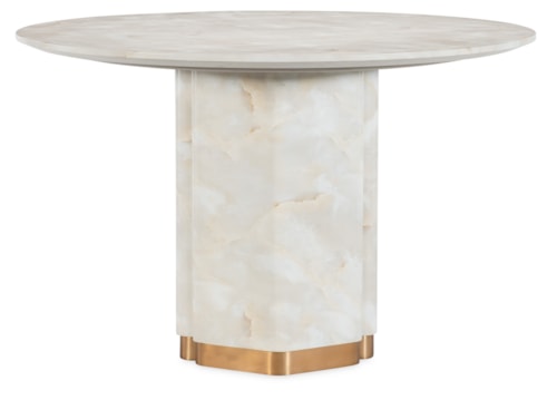 Transitional Round Dining Table with Pedestal Base