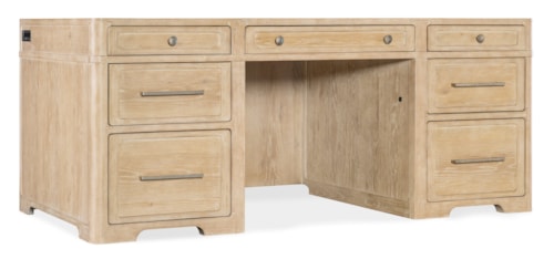 Casual Home Office Executive Desk with Locking File Drawers