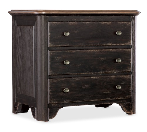 Traditional 3-Drawer Nightstand with Self-Closing Drawers