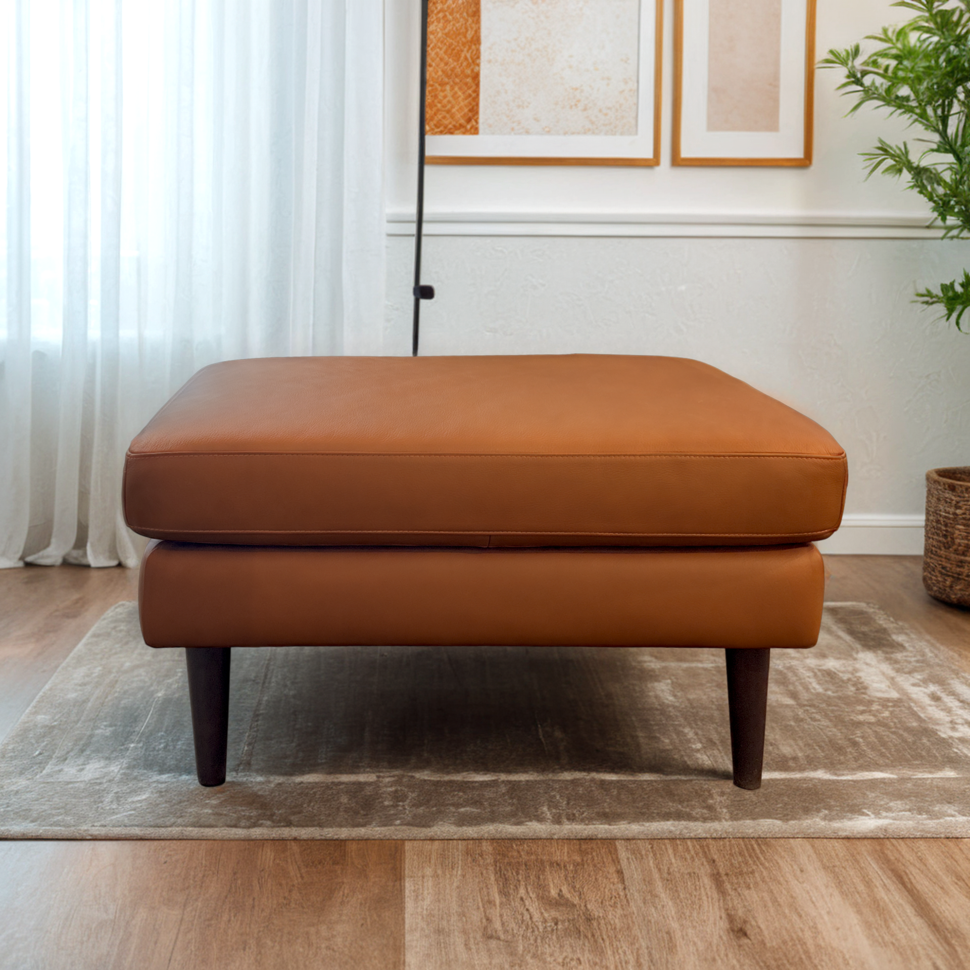 Leather Ottoman
