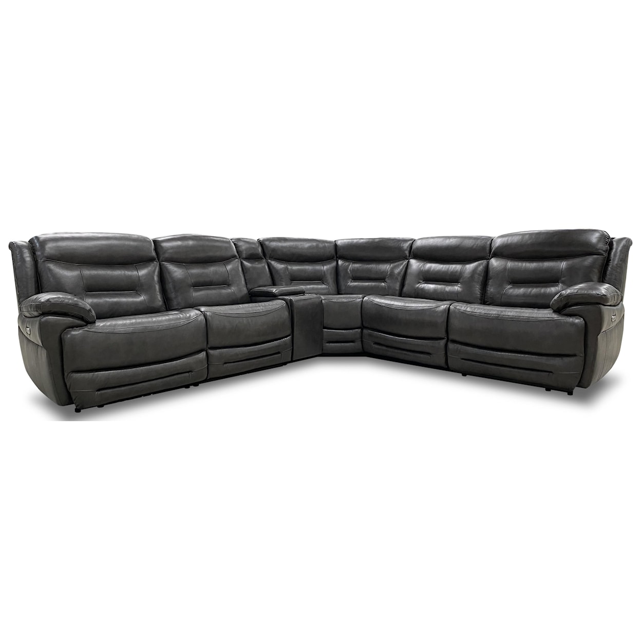 K.C. JUDE Jude LEATHER SECTIONAL W/ PWR HEADRESTS