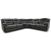 MODULAR POWER RECLINING LEATHER SECTIONAL W/ POWER HEADRESTS