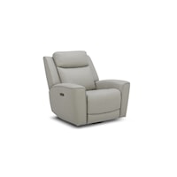 Leather Swivel Power Recliner w/ Power Headrest