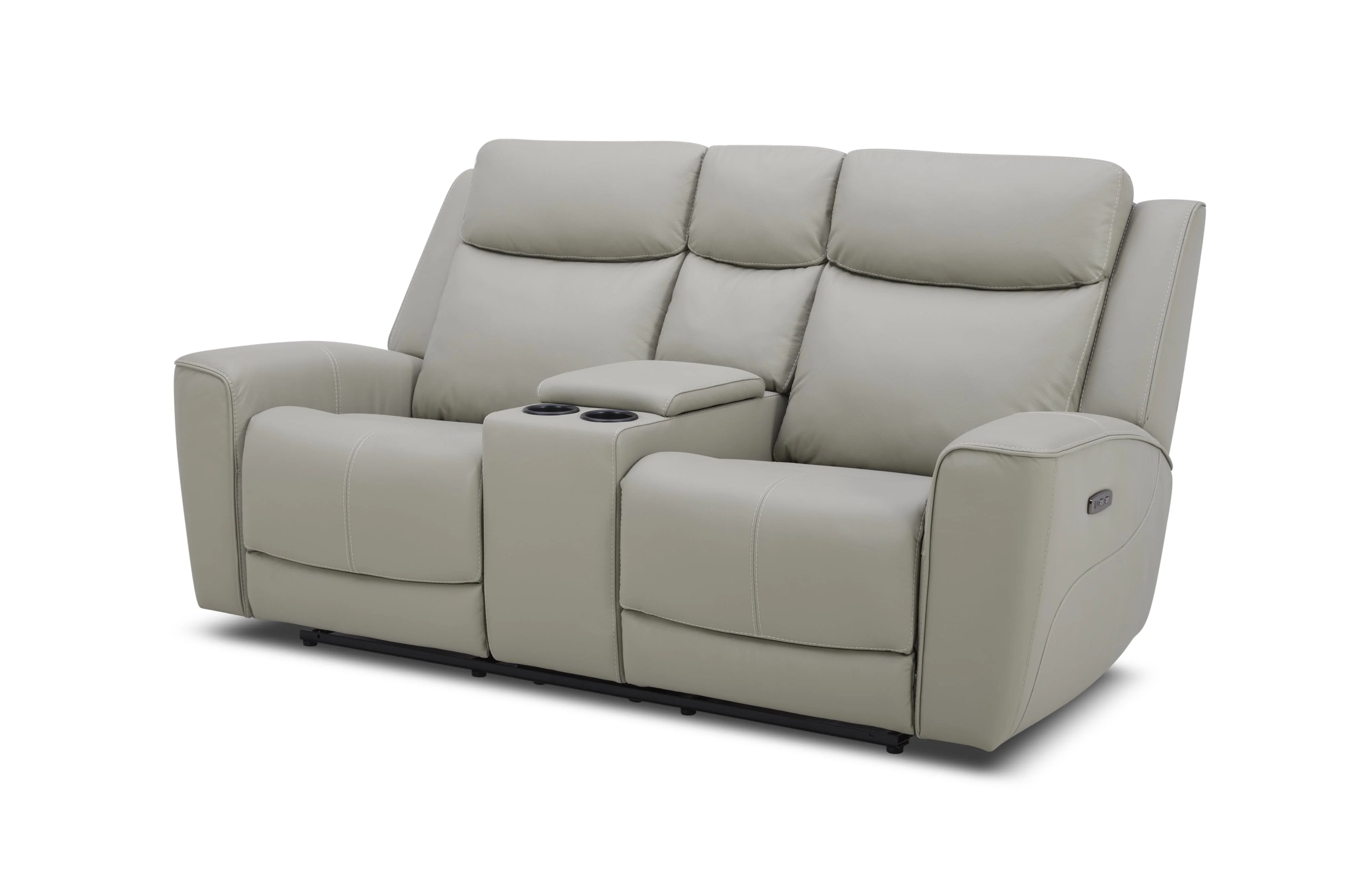 K.C. Los Angeles 100931 Leather Power Reclining Console Loveseat w