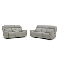 Leather Power Reclining Sofa and Loveseat w/ Power Headrests