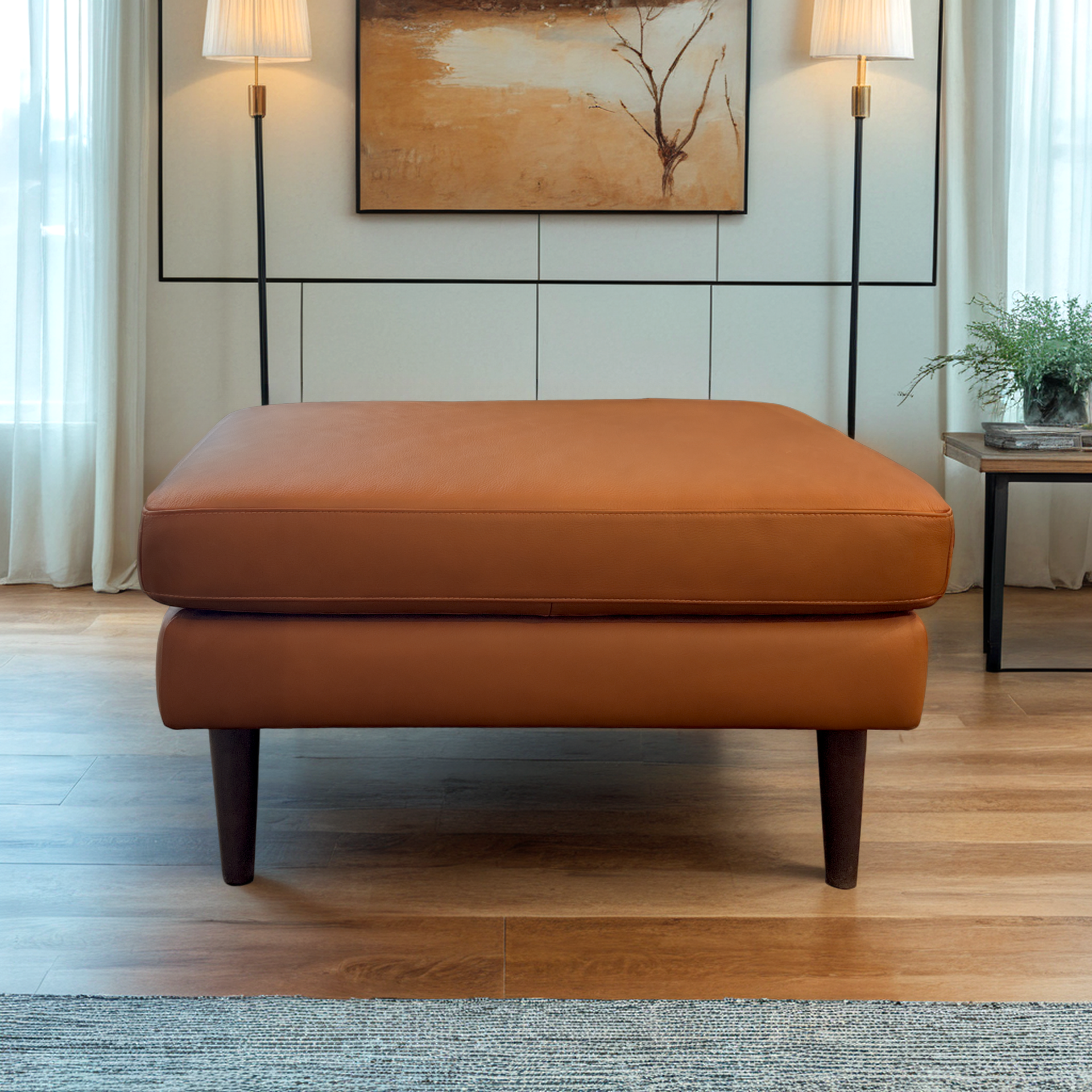 Leather Ottoman