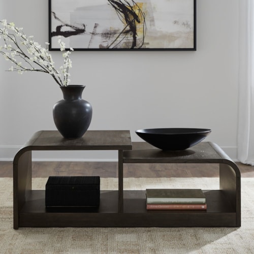 Contemporary Rectangular 2-Shelf Cocktail Table