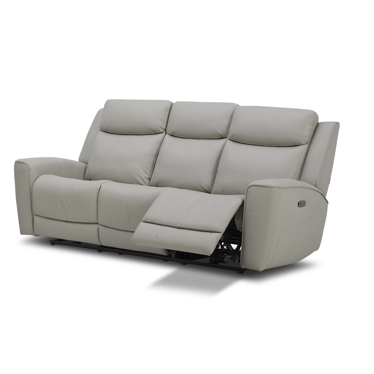 K.C. Los Angeles Leather Pwr Reclining Sofa w/ Pwr Headrests