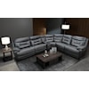 K.C. JUDE Jude LEATHER SECTIONAL W/ PWR HEADRESTS