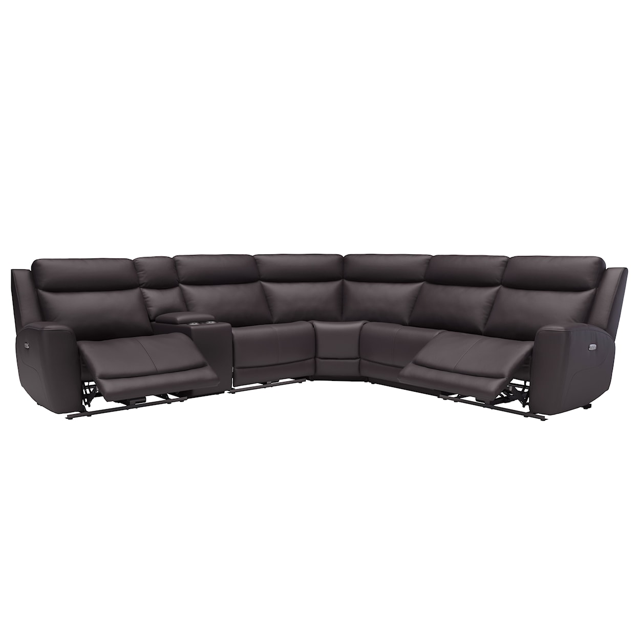 K.C. Deltona Deltona LEATHER SECTIONAL W/RECL MIDDLE SEAT