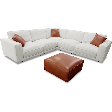 5-Piece Modular Sectional and Byron Ottoman