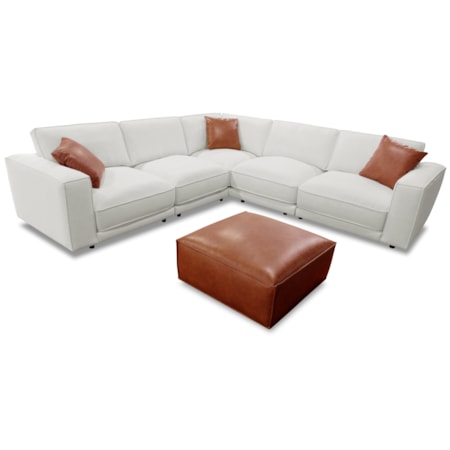 5-Piece Modular Sectional and Byron Ottoman