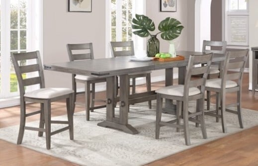 HH Payton 77303 7 Piece Standard Height Dining Set Walker s Furniture Table Chair Set 7 Pc