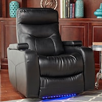 Power Headrest Theater Zero-Gravity Recliner with LED Lighting