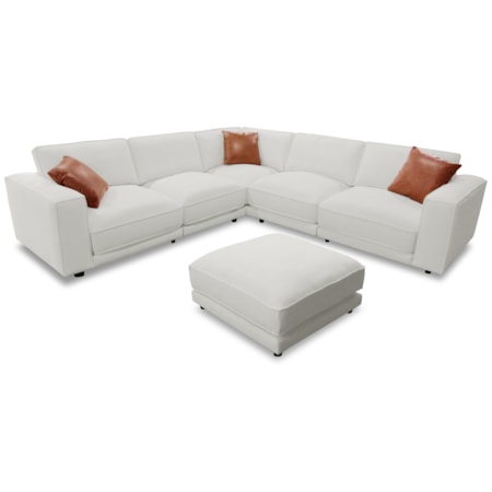 5-Piece Modular Sectional and Kyren Ottoman