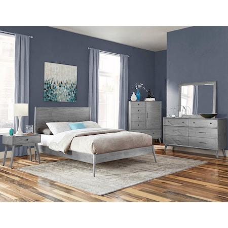American Modern Grey Queen Bedroom