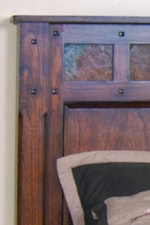 Headboard Stone and Metal Accents