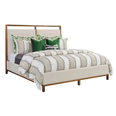 Transitional Queen Upholstered Bed