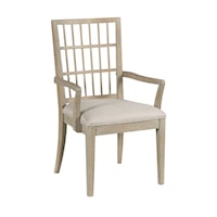 Contemporary Symmetry Solid Wood Upholstered Arm Chair