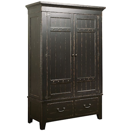Simmons Rustic Armoire with Adjustable Shelves
