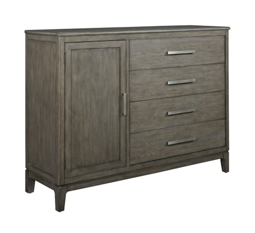 Garrison Solid Wood Door Bureau with 4-Drawers