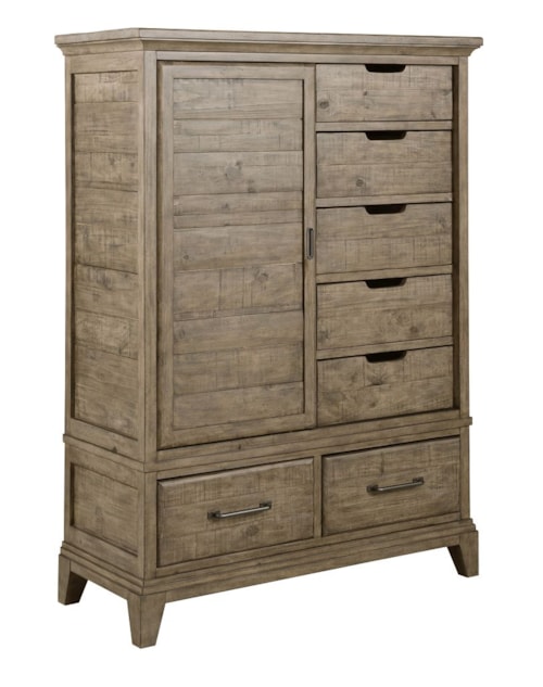 Wheeler Solid Wood Chest with Sliding Door and Seven Drawers