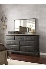 Kincaid Furniture Plank Road Westwood Landscape Mirror with Metal Gallery Shelf