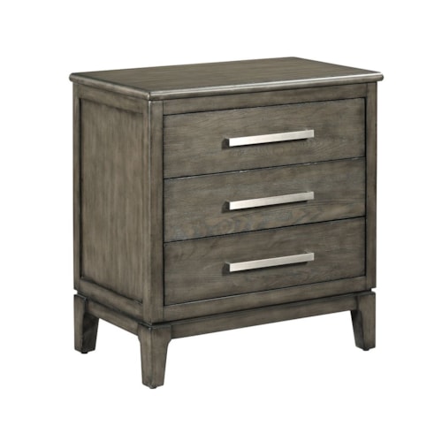 Allyson Solid Wood 3-Drawer Nightstand with Electric Outlet