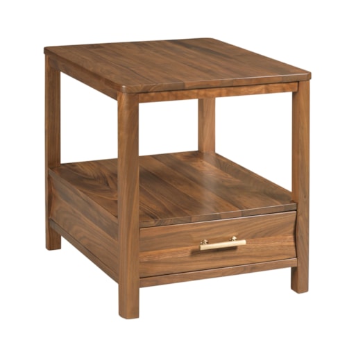 Transitional End Table with Storage