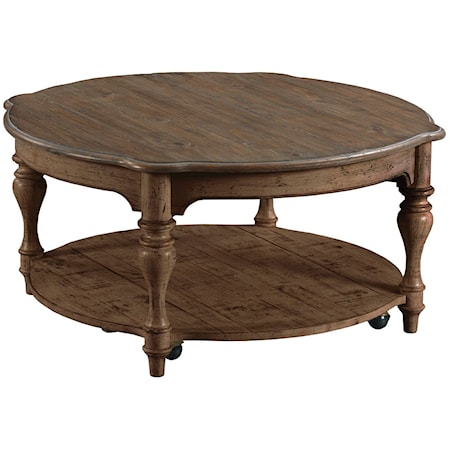 Bolton Round Cocktail Table with Hidden Casters