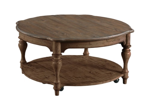 Bolton Round Cocktail Table with Hidden Casters