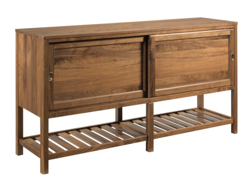 Transitional Display Buffet with 2 Sliding Doors