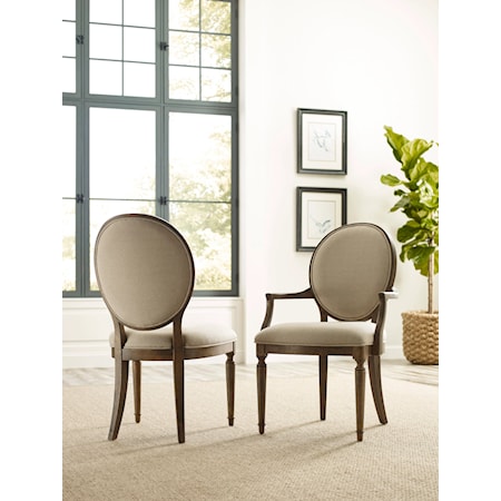 Cecil Oval Back Uph Side Chair