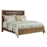 Longview Upholstered King Solid Wood Bed with Leather Headboard