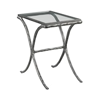 Transitional Glass Top Chairside Table