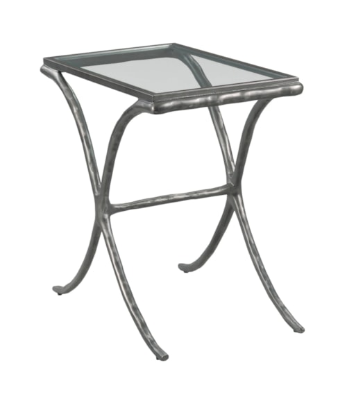 Transitional Glass Top Chairside Table