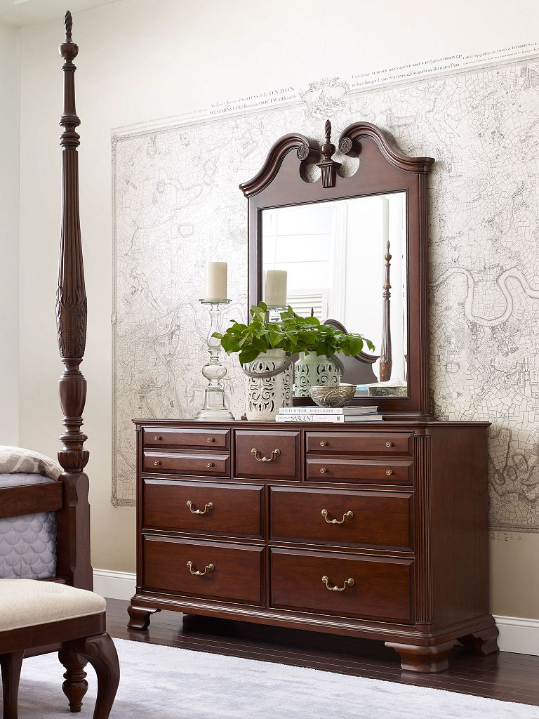 Vertical Pediment Mirror