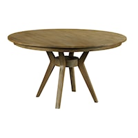 44" Round Solid Wood Dining Table with Modern Tapered Wood Base