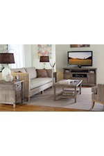 Kincaid Furniture Foundry Rustic Weathered Gray Entertainment Console with Electrical Outlet