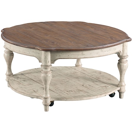 Bolton Round Cocktail Table with Hidden Casters