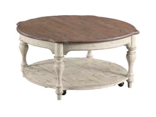 Bolton Round Cocktail Table with Hidden Casters