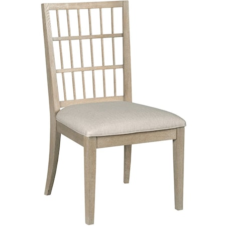 Contemporary Symmetry Solid Wood Upholstered Side Chair