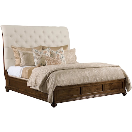 Traditional Herndon King Upholstered Sleigh Bed