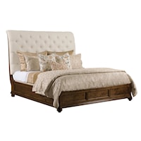 Traditional Herndon California King Upholstered Sleigh Bed